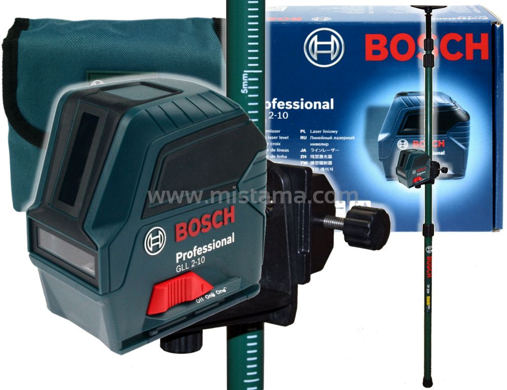 Laser krzyżowy GLL 2-10 BOSCH + kolumna TP 320