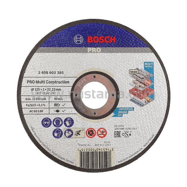 Tarcza korundowa 125/1,0mm BOSCH (do wszystkiego!)