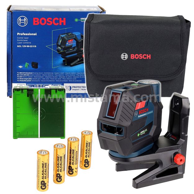 Laser krzyżowy GCL 12V-50-22 CG BOSCH + uchwyt RM20