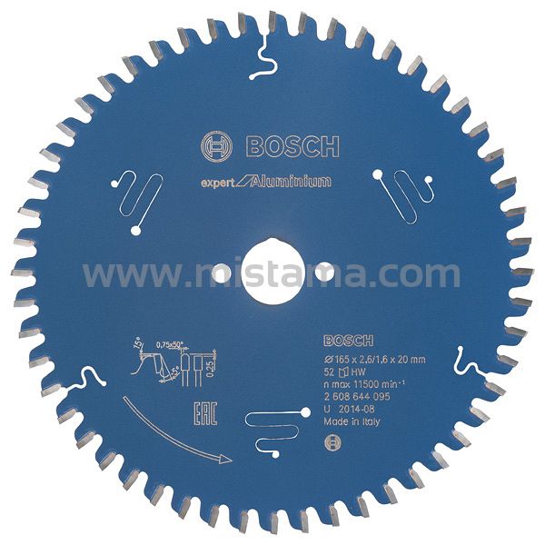 Tarcza pilarska 165/20mm Expert for Aluminium BOSCH (52 zęby)