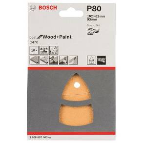 Zestaw 10 papierów na rzep DELTA 100x62/93mm GR.80 BOSCH WYPRZEDAŻ!