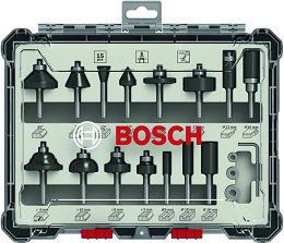 Zestaw 15 frezów mieszanych 6mm BOSCH