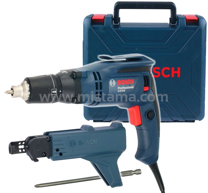 Wkrętarka sieciowa GTB 650 BOSCH do płyt GK + magazynek GMA 55