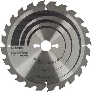 Tarcza pilarska 254/30mm Optiline Wood BOSCH (24 zęby)
