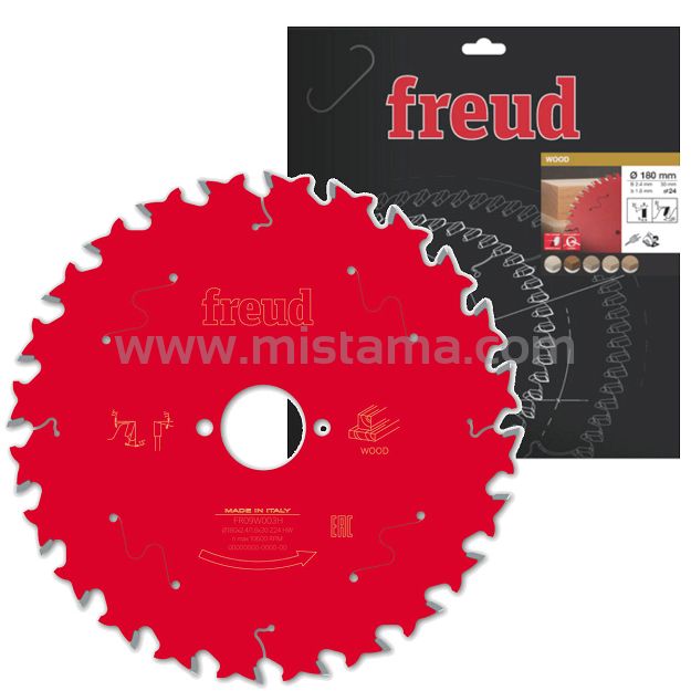 Piła widiowa 180/30 mm, 24 zęby FREUD do drewna, MDF