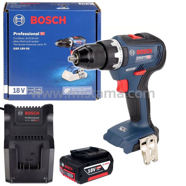 Wkrętarka 55Nm GSR 18V-55 BOSCH 1x4,0Ah