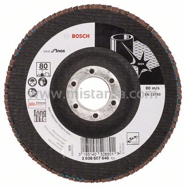 Tarcza listkowa X581 do stali nierdzewnej 125mm GR.80 BOSCH (wypukła)