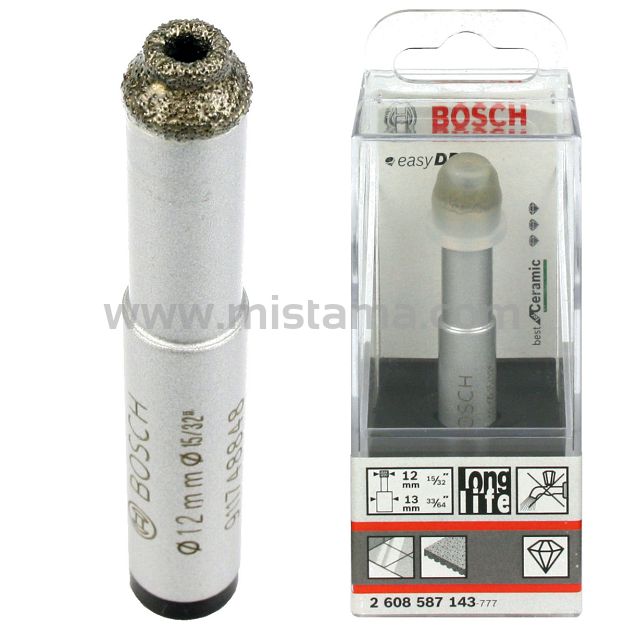 Wiertło diamentowe 12mm (na sucho) BOSCH do twardej ceramiki
