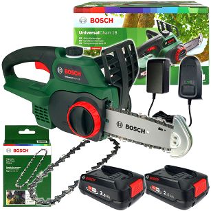 Piła łańcuchowa UNIVERSALCHAIN 18 BOSCH 2x2,5Ah