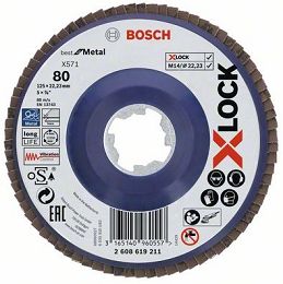 Tarcza listkowa do metalu 125mm GR.80 BOSCH X-LOCK