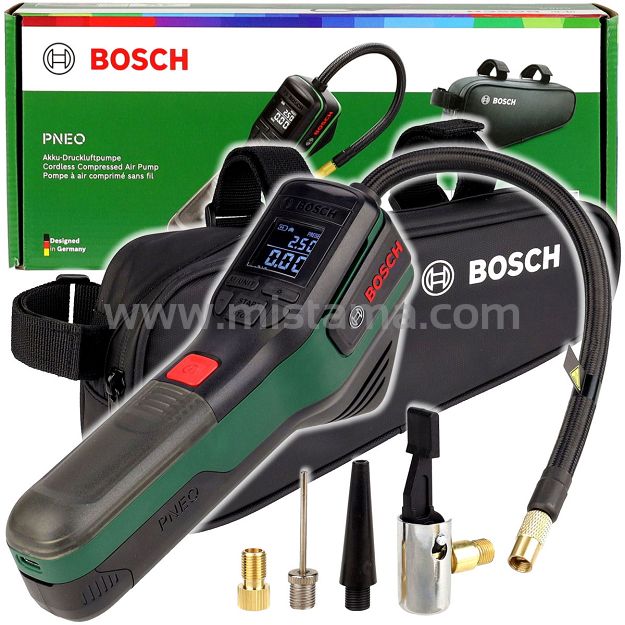 Kompresor pompka akumulatorowa PNEO BOSCH + torba rowerowa