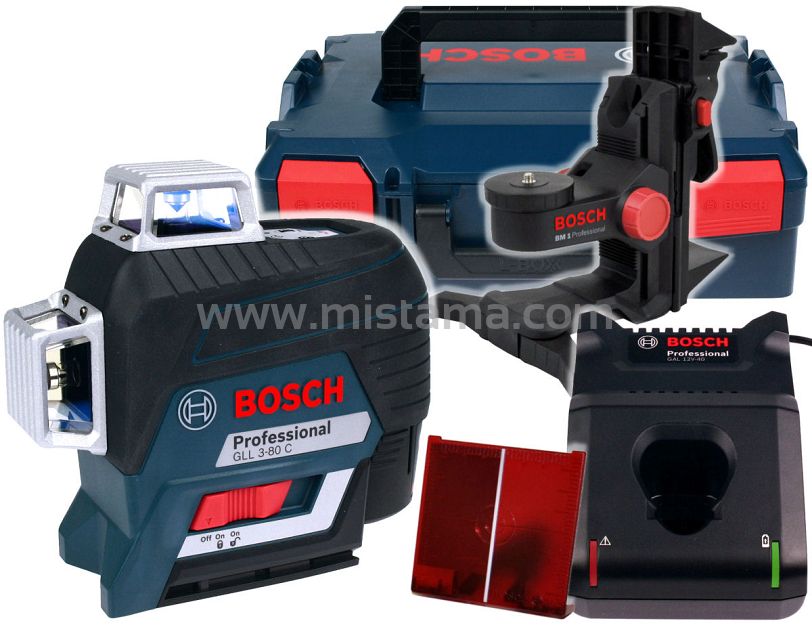 Laser krzyżowy GLL 3-80 C BOSCH L-BOXX + BM1