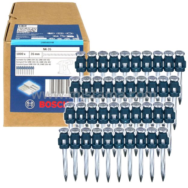 Gwoździe do betonu 35mm NK-35 BOSCH 1000 sztuk do osadzaka GNB 18V-38