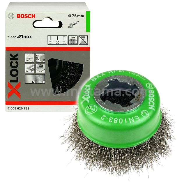 Szczotka druciana garnkowa 75mm X-LOCK BOSCH