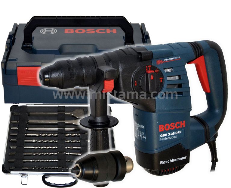 Młotowiertarka GBH 3-28 DFR BOSCH L-BOXX + 11 wierteł i dłut