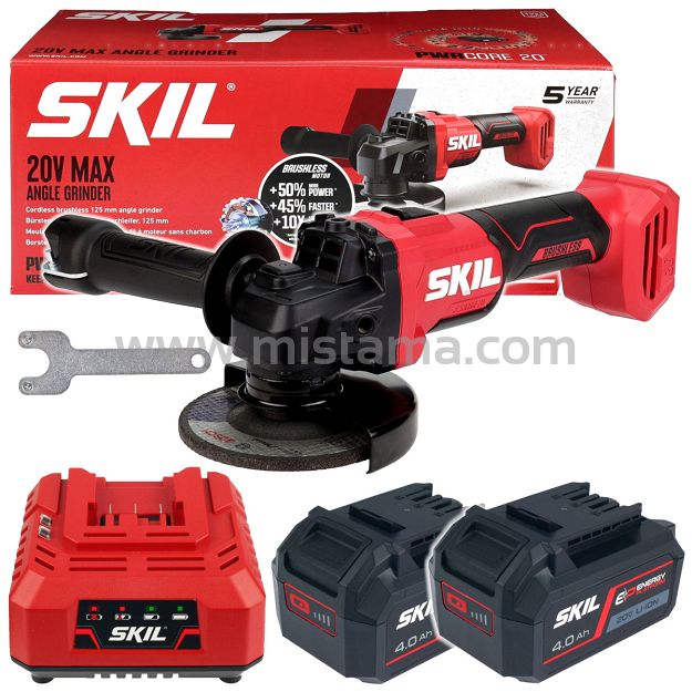 Szlifierka kątowa akumulatorowa 125mm 20V 3923 SKIL BEZSZCZOTKOWA 2x4,0Ah