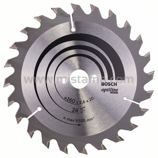 Tarcza pilarska 160/20mm Optiline Wood BOSCH (24 zęby)