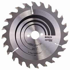 Tarcza pilarska 160/20mm Optiline Wood BOSCH (24 zęby)