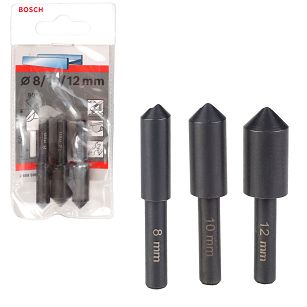 Nawiertak pogłębiacz stożkowy 8mm / 10mm / 12mm HSS BOSCH zestaw 3 szt.