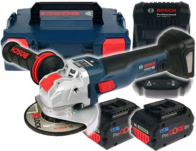 Szlifierka kątowa GWX 18V-10 SC BOSCH X-LOCK 2x8,0Ah