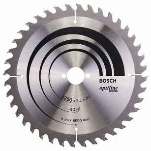 Tarcza pilarska 250/30mm Optiline Wood BOSCH (40 zębów)
