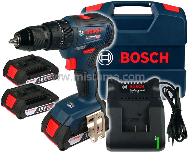 Wkrętarka z udarem GSB 18V-50 BOSCH 3x2,0Ah + walizka