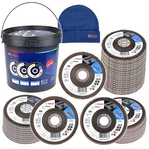BOSCH Zestaw 40 tarcz listkowych 125mm GR. 40, 60, 80 do metalu + GRATIS !!