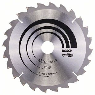 Tarcza pilarska 216/30mm Optiline Wood BOSCH (24 zęby)