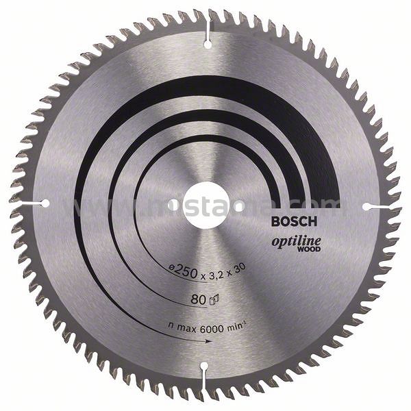 Tarcza pilarska 250/30mm Optiline Wood BOSCH (80 zębów)