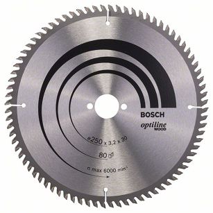 Tarcza pilarska 250/30mm Optiline Wood BOSCH (80 zębów)