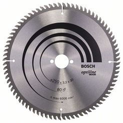 Tarcza pilarska 250/30mm Optiline Wood BOSCH (80 zębów)