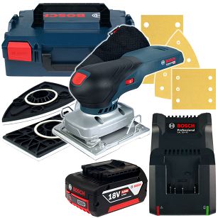 Szlifierka oscylacyjna GSS 18V-13 BOSCH 1x4,0Ah L-BOXX + osprzęt
