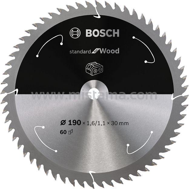 Tarcza pilarska 190/30mm Standard for Wood BOSCH (60 zębów) do pilarek aku