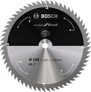 Tarcza pilarska 190/30mm Standard for Wood BOSCH (60 zębów) do pilarek aku