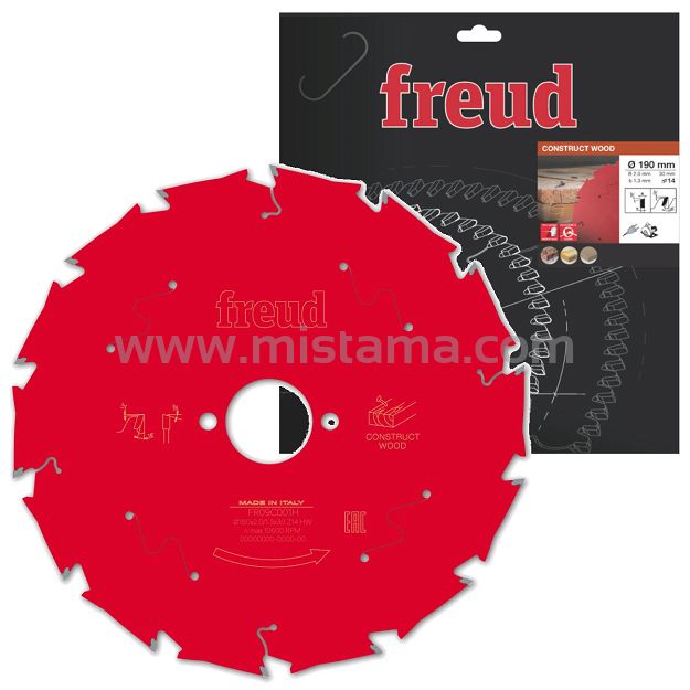 Tarcza piła widiowa 190/30 mm, 14 zębów FR13C001H FREUD do drewna z gwoździami
