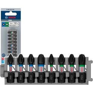 Bit PH PZ TORX HEX 25 mm IMPACT BOSCH PRO zestaw 8 szt.