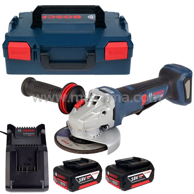 Szlifierka kątowa GWS 18V-11 PS BOSCH L-BOXX 2x5,0Ah z obrotową rękojeścią