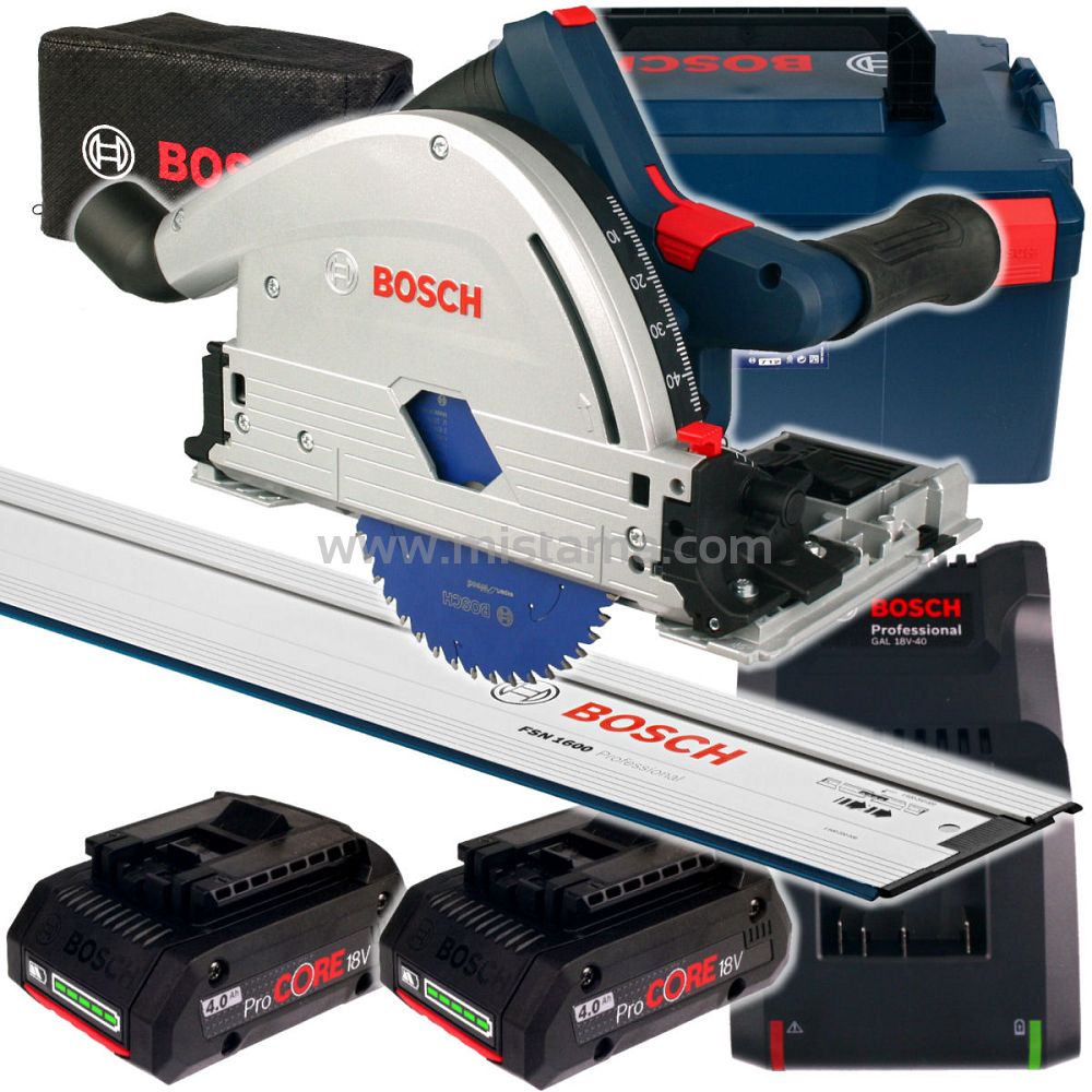 Zagłębiarka GKT 18V-52 GC BOSCH 2x4,0Ah L-BOXX + szyna FSN 1600