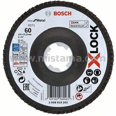 Tarcza listkowa do metalu 125mm GR.60 BOSCH X-LOCK