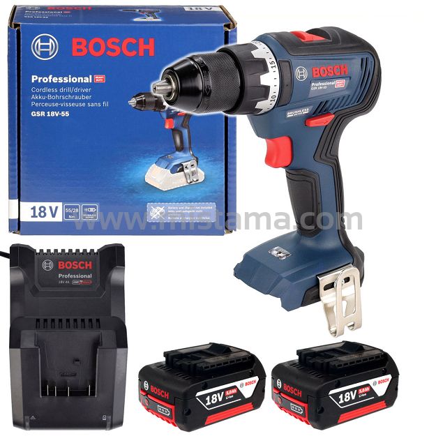 Wkrętarka 55Nm GSR 18V-55 BOSCH 2x5,0Ah