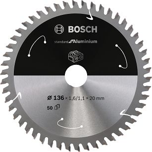 Tarcza pilarska 136/20mm Standard for Aluminium BOSCH (50 zębów) do pilarek aku