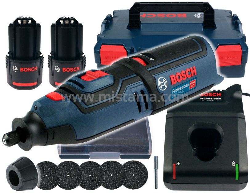 Narzędzie wysokoobrotowe GRO 12V-35 BOSCH 2x2,0Ah L-BOXX