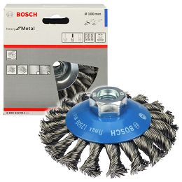 Szczotka druciana stożkowa 100mm BOSCH (gwint M14)