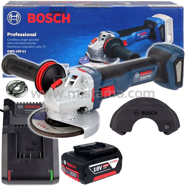 Szlifierka kątowa GWS 18V-11 BOSCH bezszczotkowa 1x4,0Ah