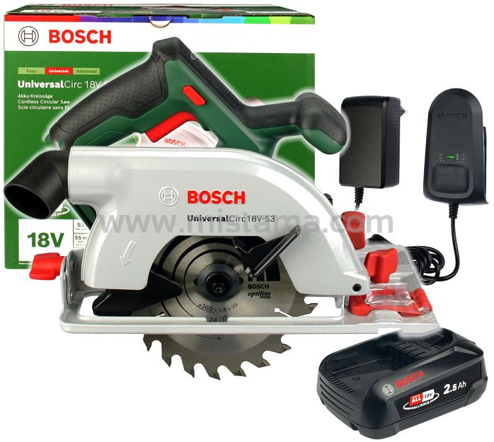 Pilarka tarczowa 53mm UNIVERSALCIRC 18V-53 BOSCH 1x2,5Ah