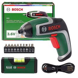 Wkrętarka IXO 7 BOSCH + poziomica 12CM + 10 bitów
