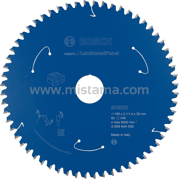 Tarcza pilarska 190/30mm Expert for Laminated Panel BOSCH (60 zębów) do pilarek aku