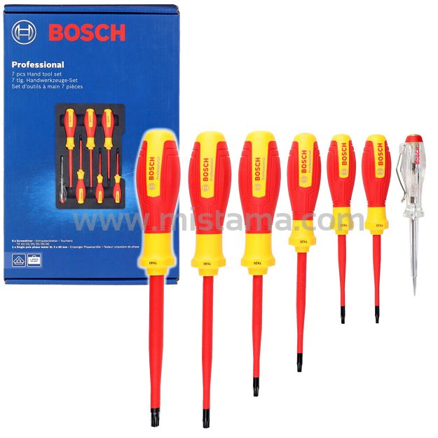 Zestaw 6 wkrętaków izolowanych torx 1000V + próbnik napięcia VDE BOSCH