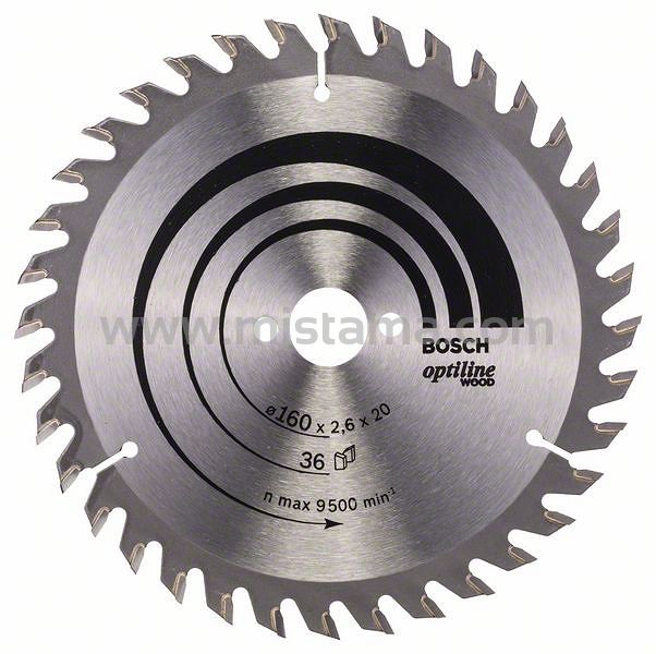 Tarcza pilarska 160/20mm Optiline Wood BOSCH (36 zębów)