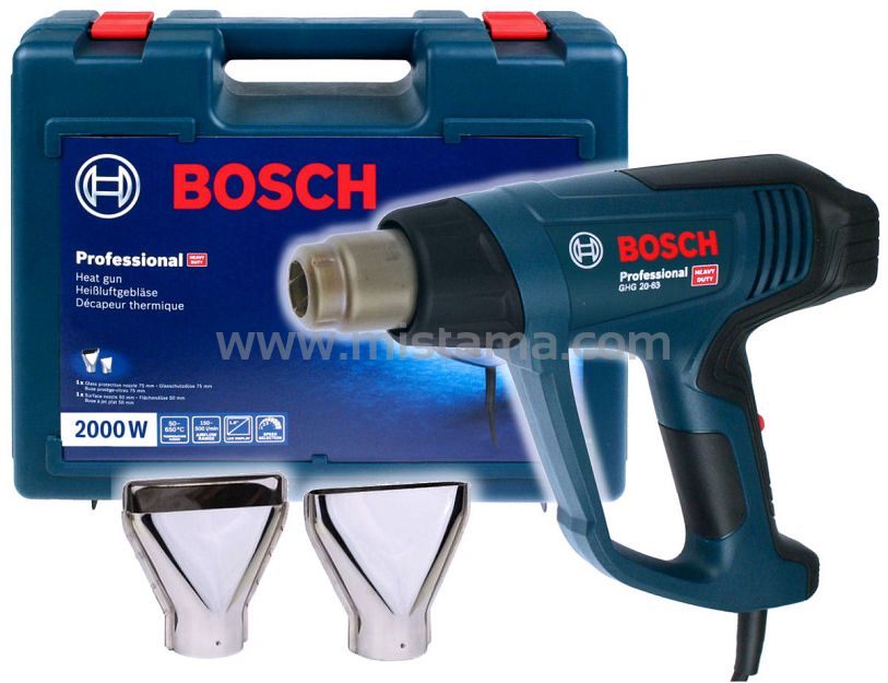 Opalarka GHG 20-63 BOSCH + 2 dysze + walizka